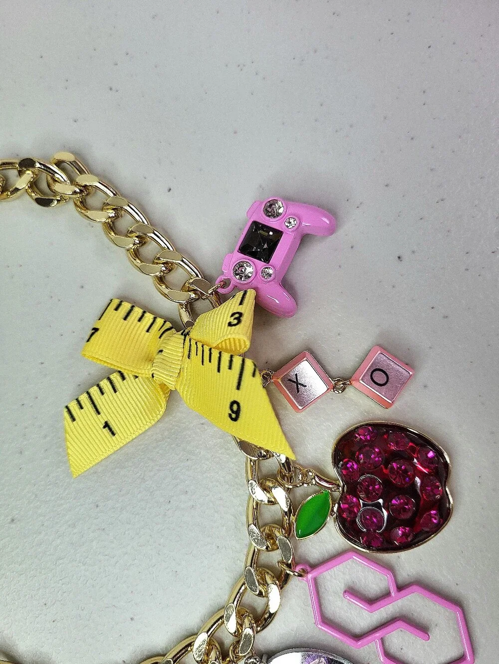 Betsey Johnson Back To School Teacher Necklace And Bracelet Set.